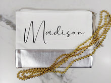 Load image into Gallery viewer, Zip Top Canvas Bag- Silver