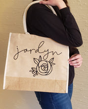 Load image into Gallery viewer, Large Tote Bag- Flower
